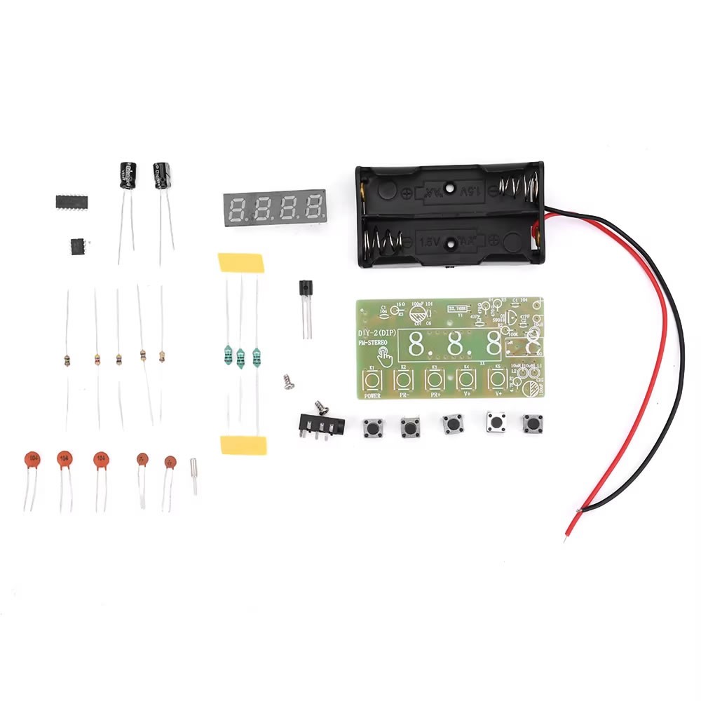 DIY Kit AM/FM Radio Receiver Module Kit Wireless Stereo 87-108MHz Electronic LED