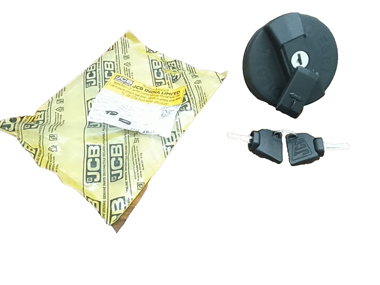 Genuine JCB Diesel Filler Cap with 2 Keys | Part No. 332/F4780 331/11403
