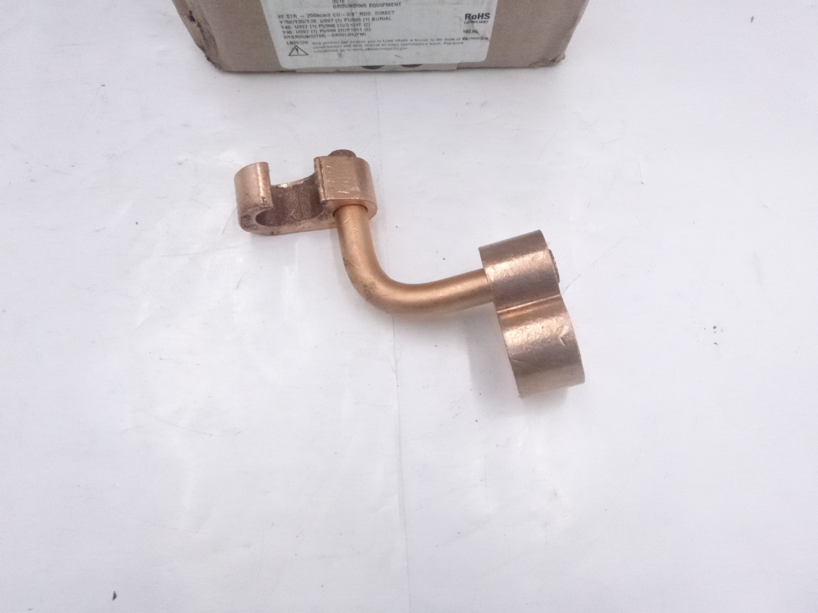 Burndy Copper Compression Grounding Connector 3/4″ Rod 2 AWG Stranded