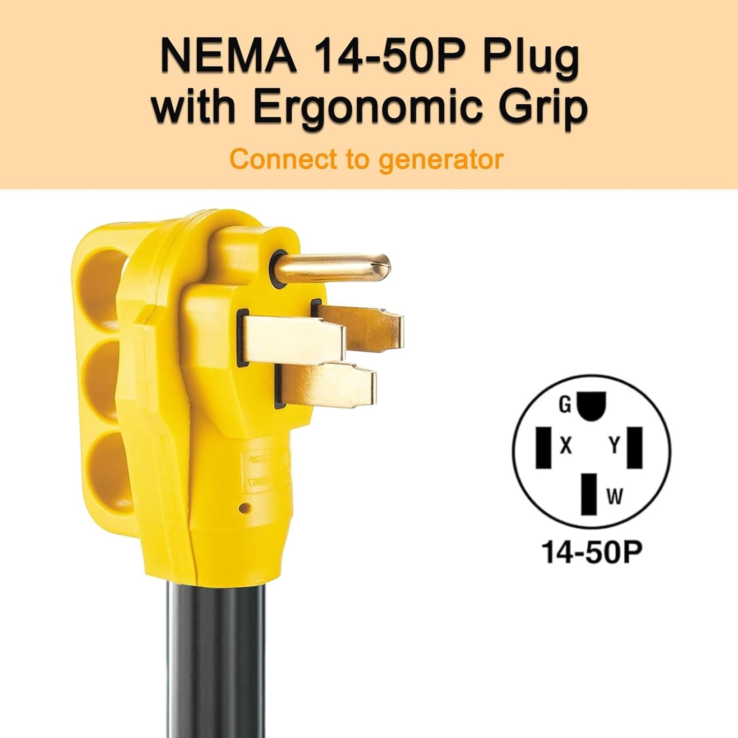 6 AWG NEMA 14-50P to 6-50R Welder Adapter Cord 25FT, Heavy Duty STW 6AWG * 3C 50