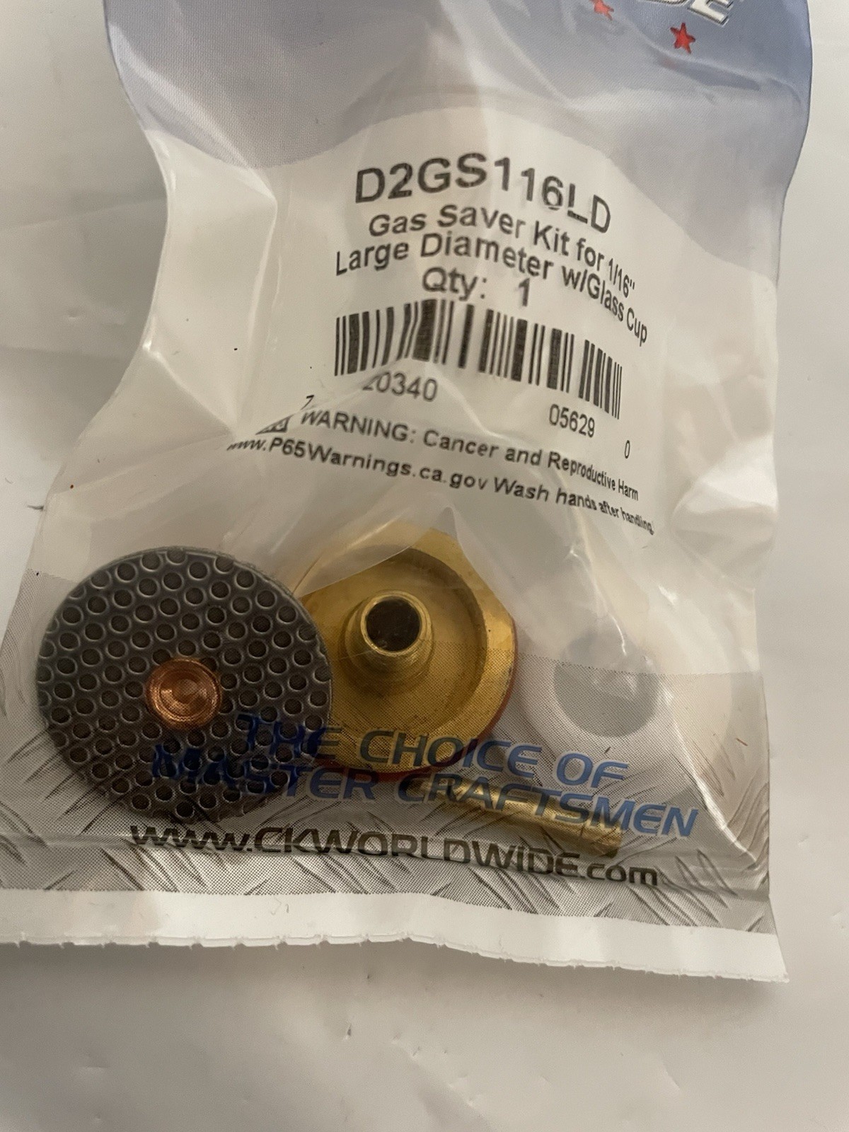 CK Worldwide D2GS116LD Gas Saver Kit For 1/16” Large Diameter W/Glass Cup
