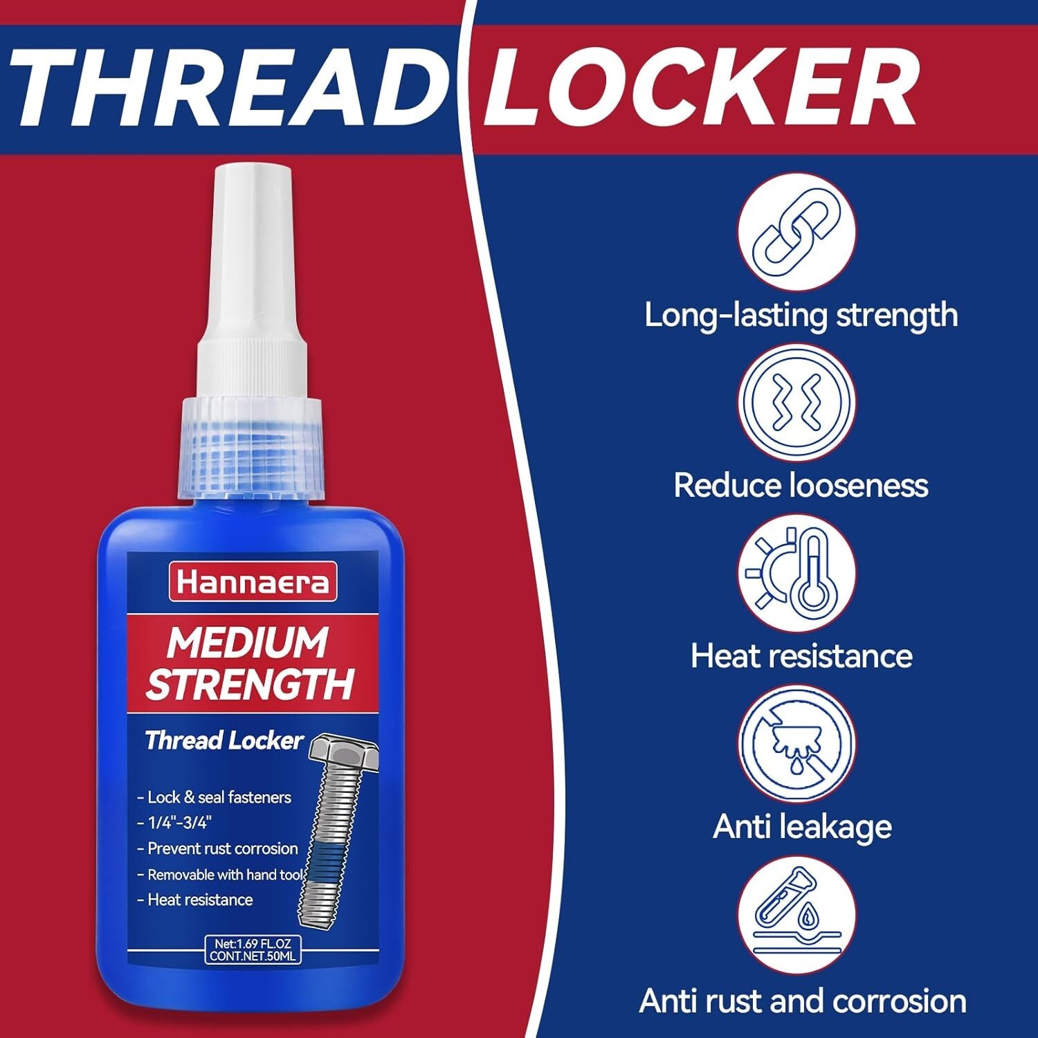ThreadLocker 242 and 271, Thread Lock Medium and High Strength Lock Tight & Seal