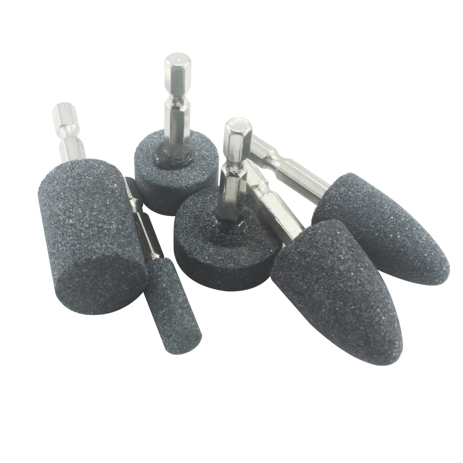 Luo ke 6 Pcs Rotary Grinding Stone, 1/4» Hex Shank Abrasive 6 millimeters