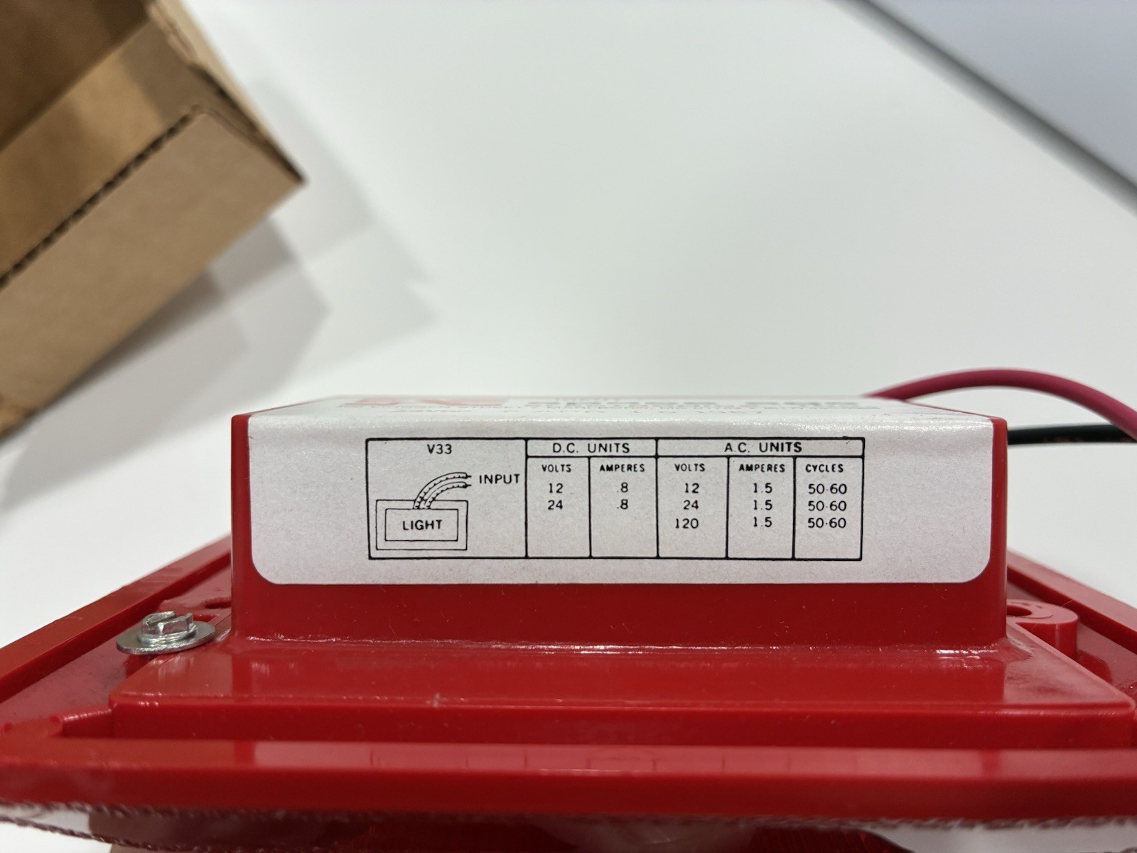 Space Age Electronics V33 Red Fire Strobe Beacon Light 24VDC NOS