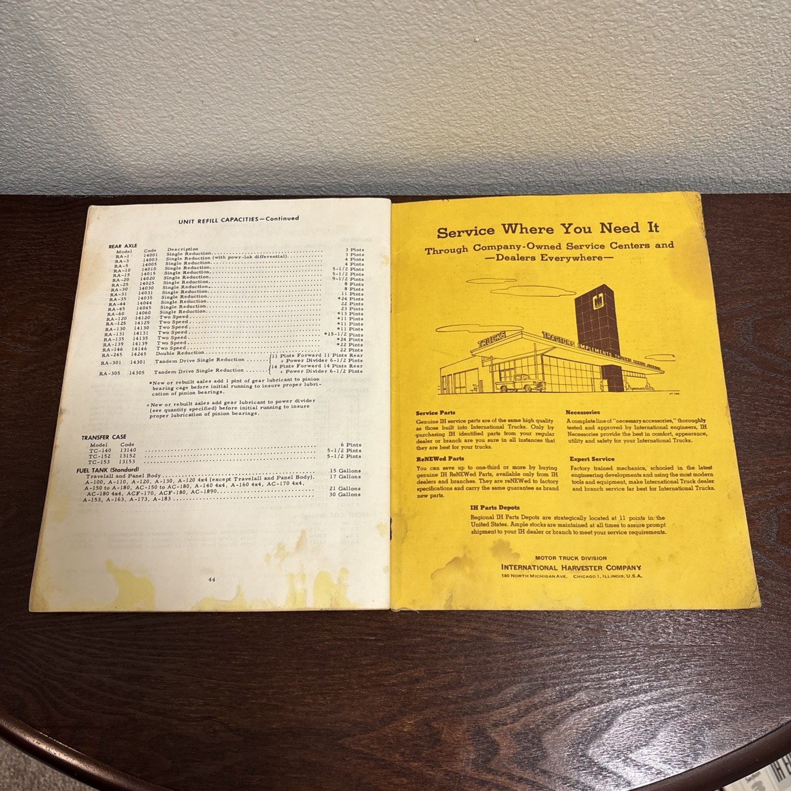 1957 International Harvester Motor Trucks Operators Manual. A-100 ACF-170 AC-170