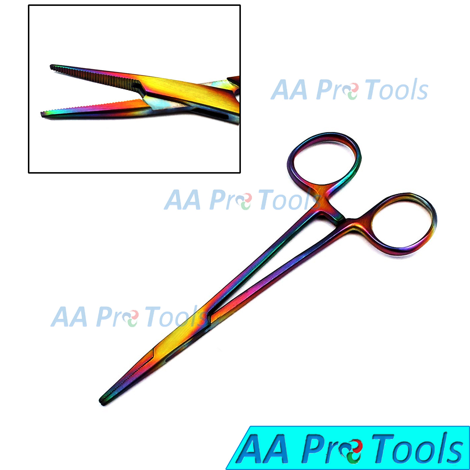 MULTI TITANIUM RAINBOW Color Mosquito Straight and Curved Hemostat 5″ STAINLESS
