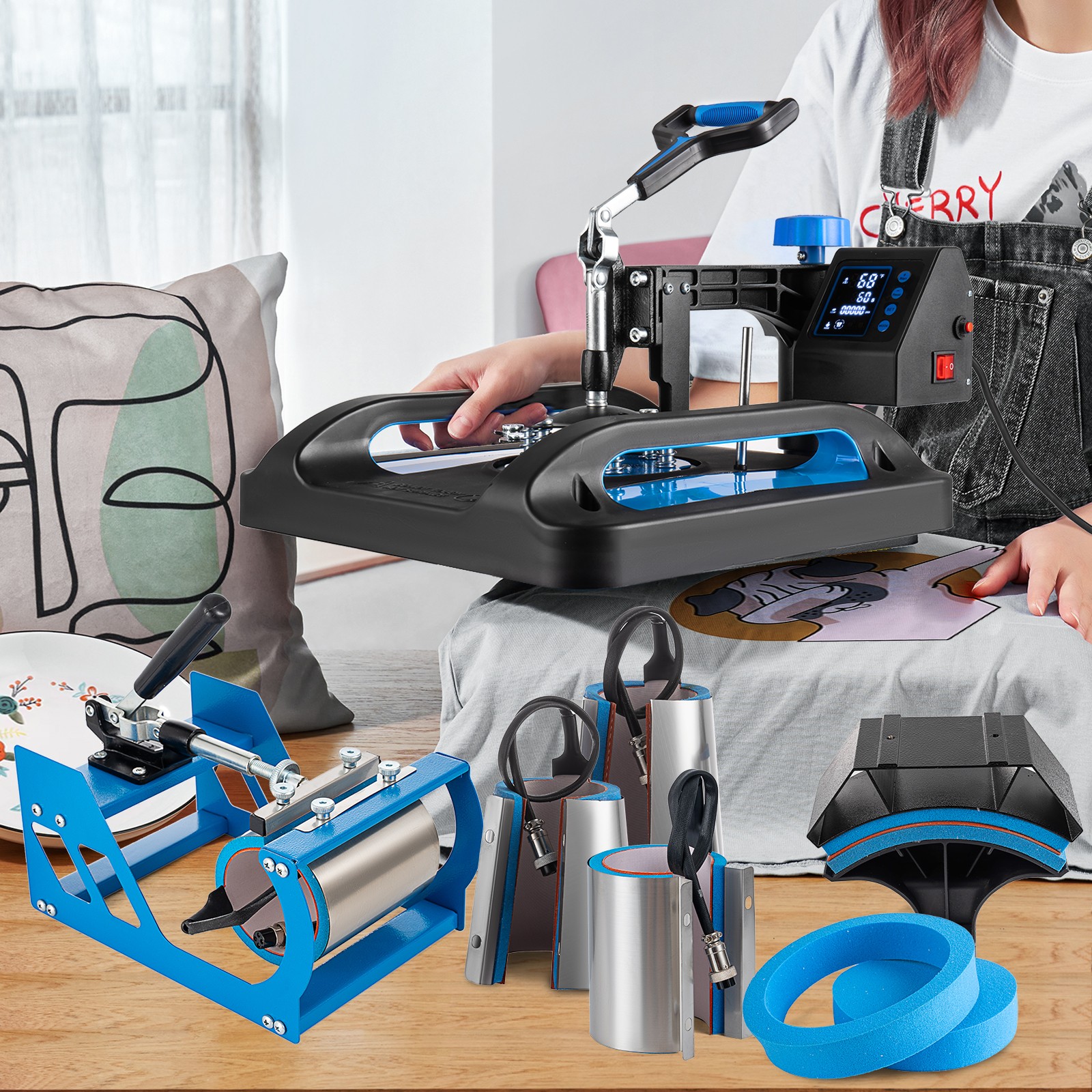 8 in 1 Heat Press Machine 15″x12″ Sublimation Printing For T-Shirt Mug Hat Plate