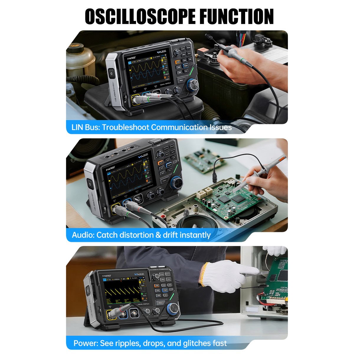 FNIRSI-2D15P Digital Multimeter Oscilloscope Signal Generator Duan Channel 100M