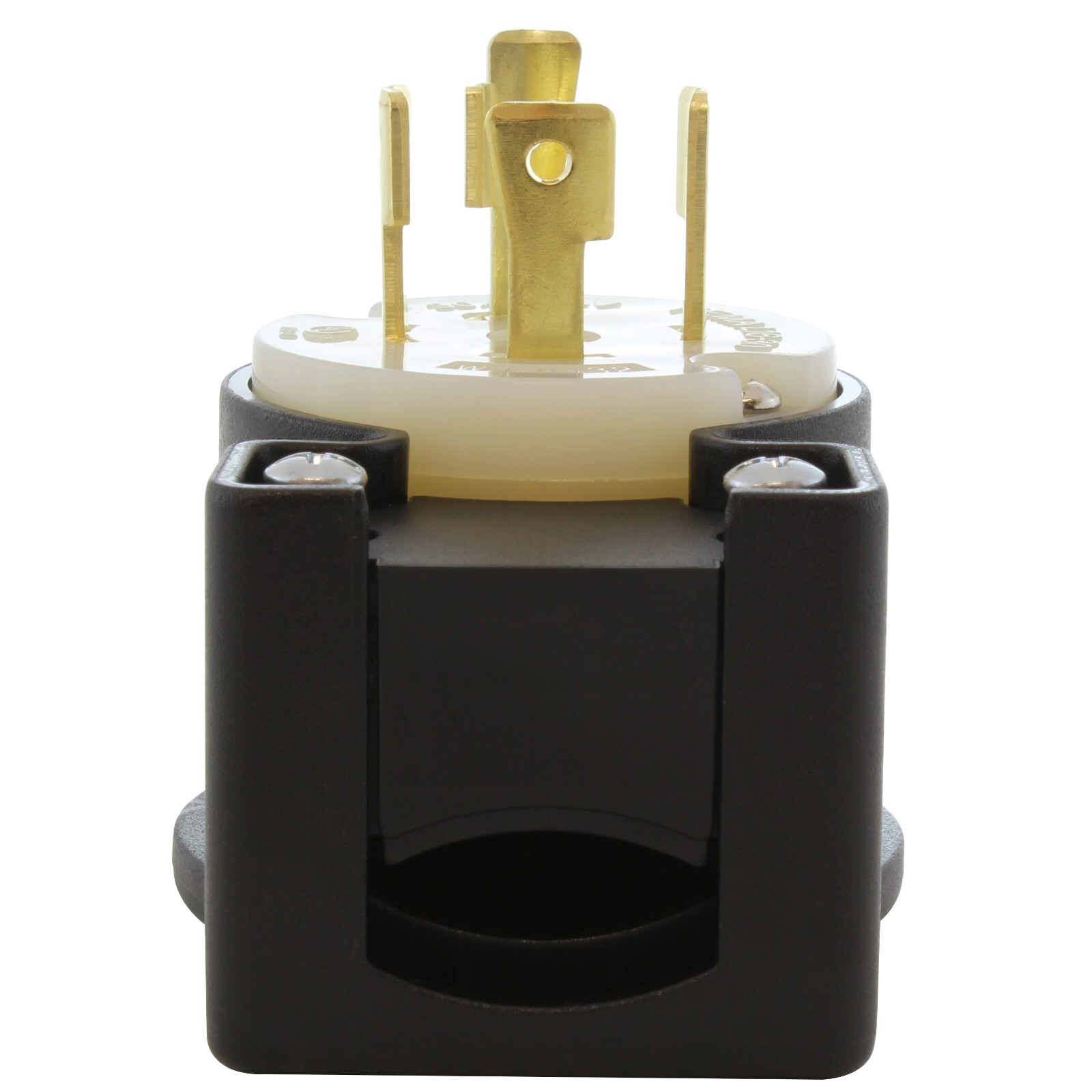 30A 480V NEMA L16-30P 4-Prong Locking Male Right Angle Plug Assembly in Black