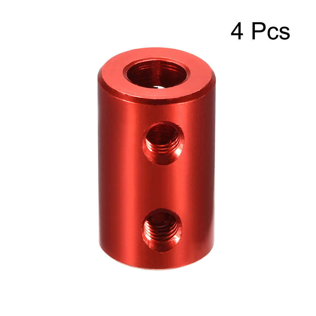 4PCS 3mm to 6mm Bore Rigid Coupling 20mm L 12mm Dia Aluminum Alloy Red