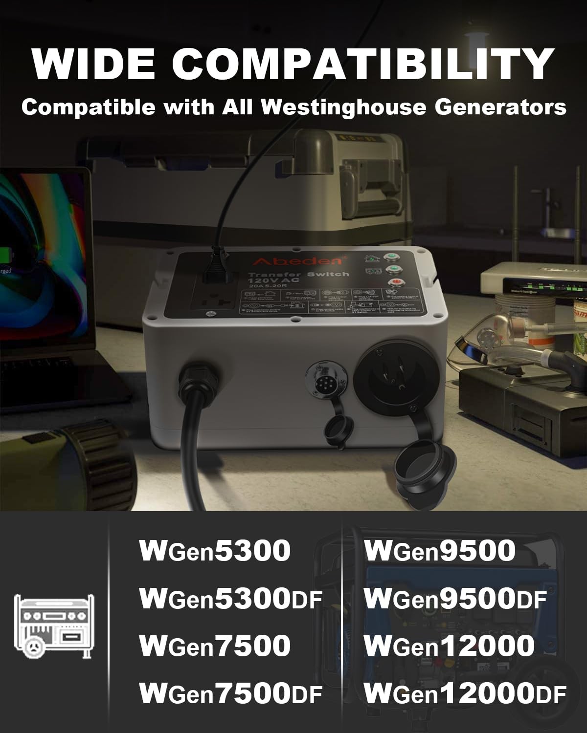 Transfer Switch 120V AC Compatible with Westinghouse Portable Generator