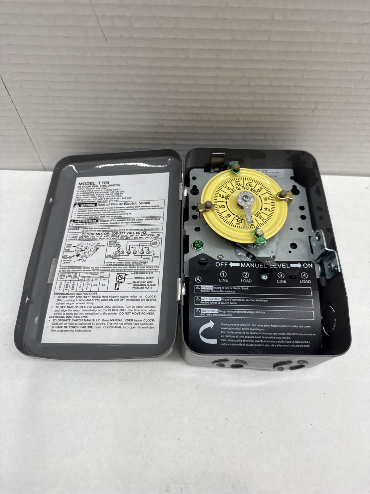 Intermatic T104 Electromechanical Timer, 24 Hour, Dpst
