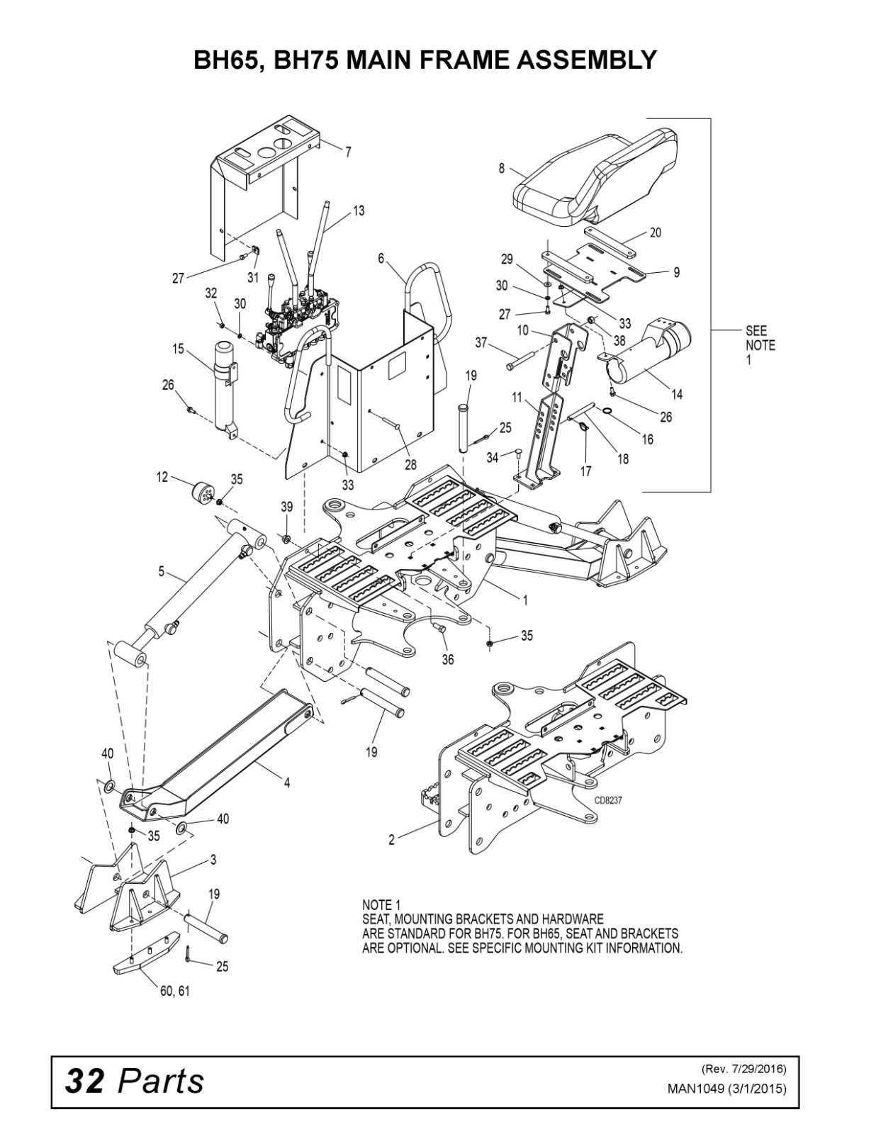 Backhoe Loader Operator Manual Fits Woods BH65 BH75 – Printed Manual