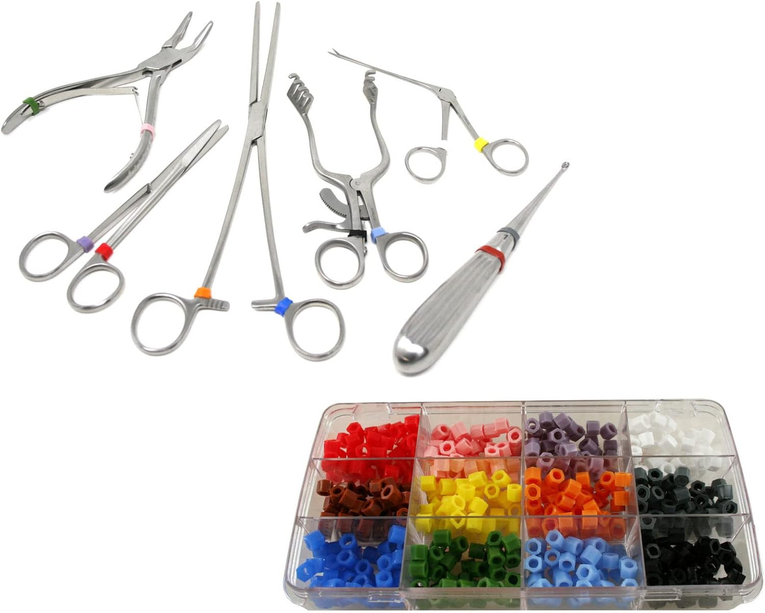 Kit of Silicone Color Bands for Instruments Identification 12 Assorted Colors in