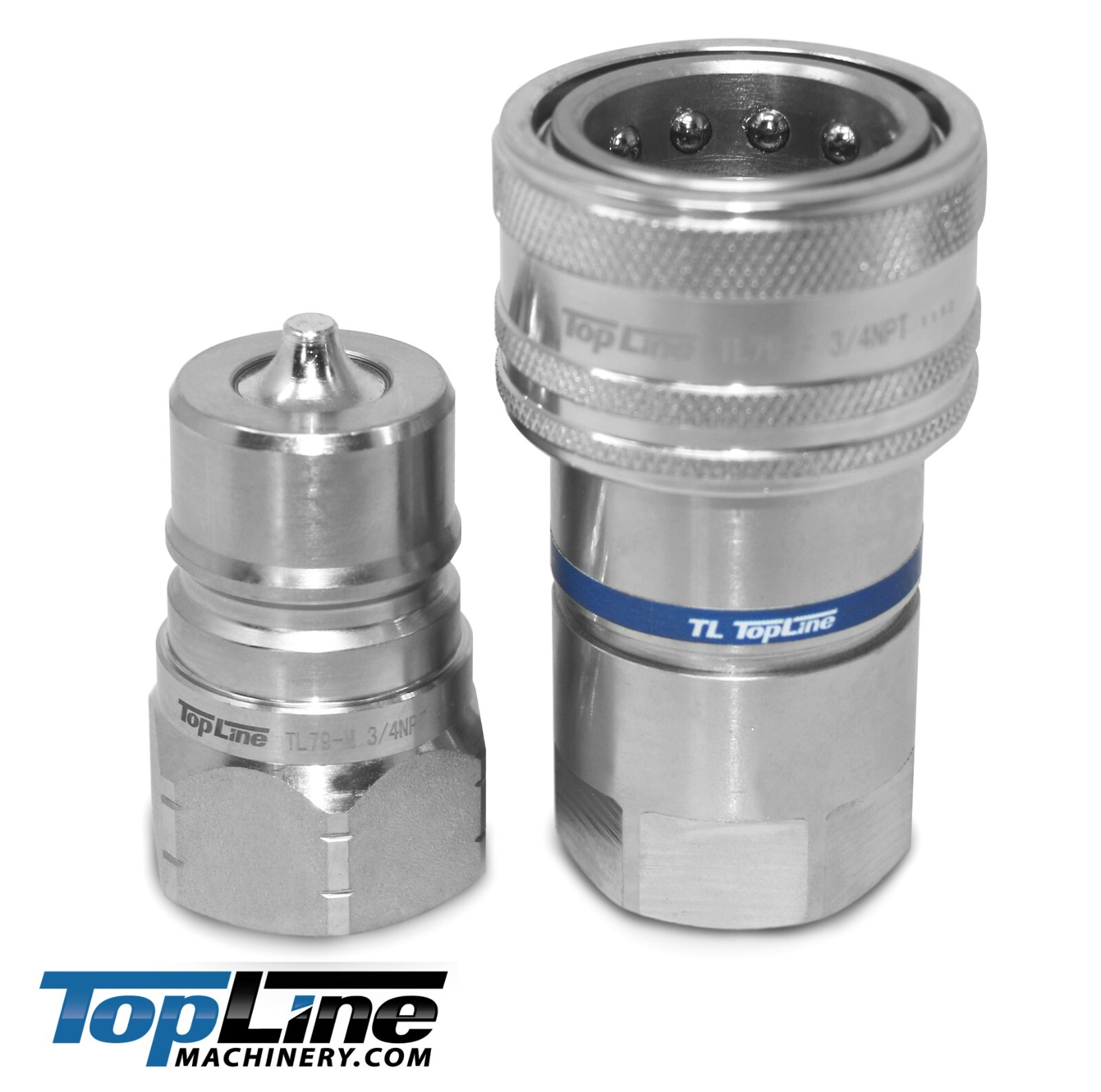 3/4″ NPT ISO 7241-A Quick Disconnect Hydraulic Coupler Set Poppet Valve (TL79)