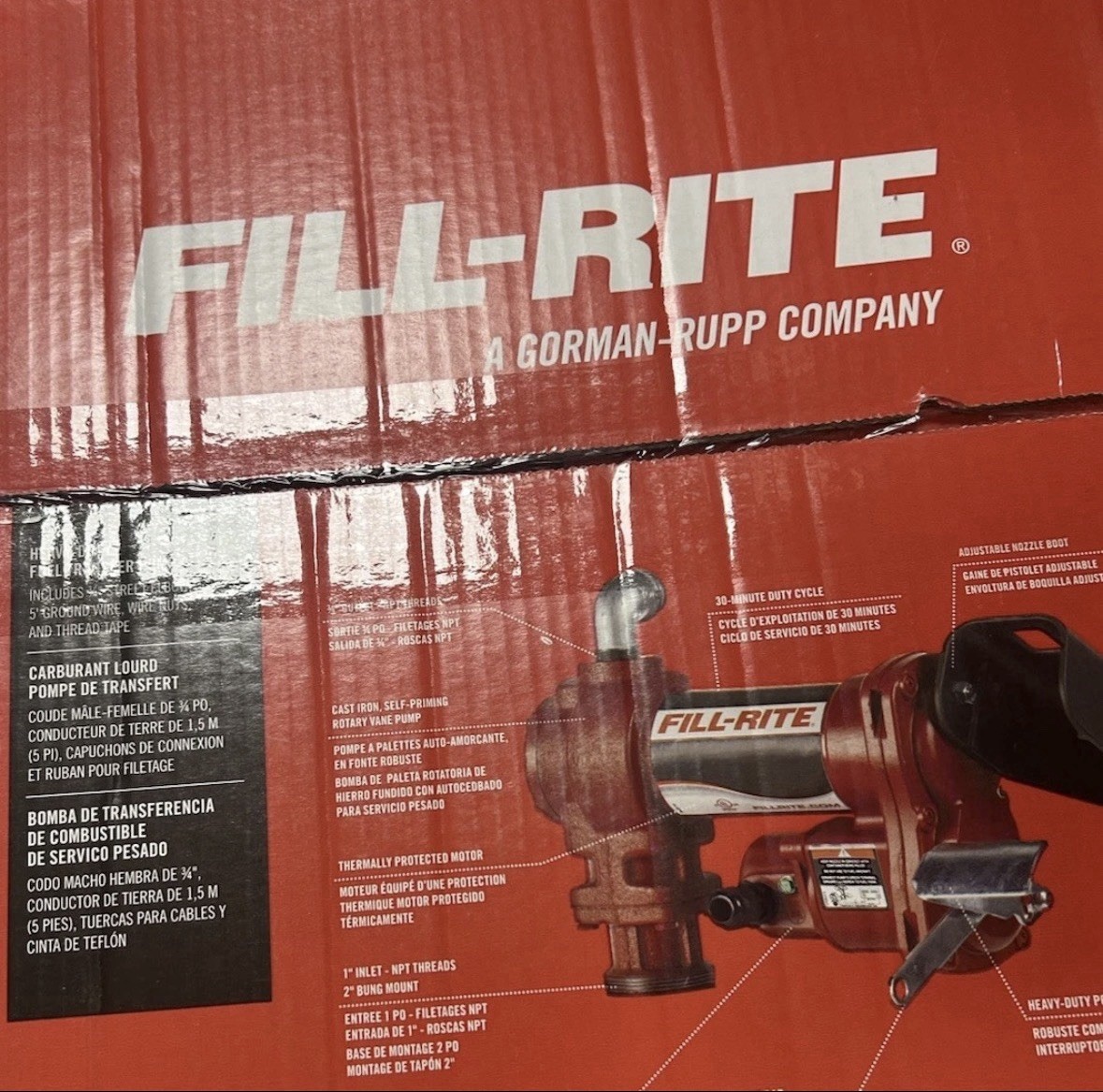 Fill-Rite FR1210H Fuel Transfer Pump, 12vDC, 15 Gpm, 1/4 Hp,