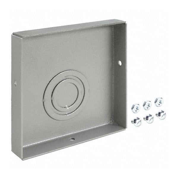 Wiegmann E0404 Wireway, End Cap, 4 In W, 4 In H, 1 In L, With Knockouts, Steel,