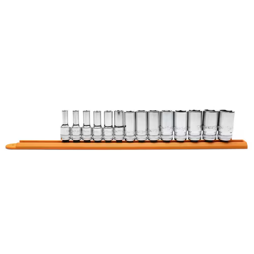 3/8 In. Drive 6 Point Mid Length Metric Socket Set (14-Piece)