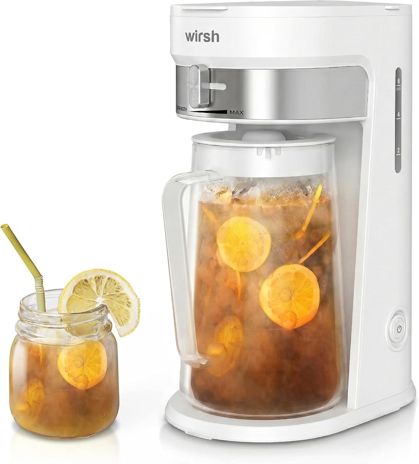 Wirsh 3QT Iced Tea & Coffee Maker, Strength Control, Reusable Filter, Black