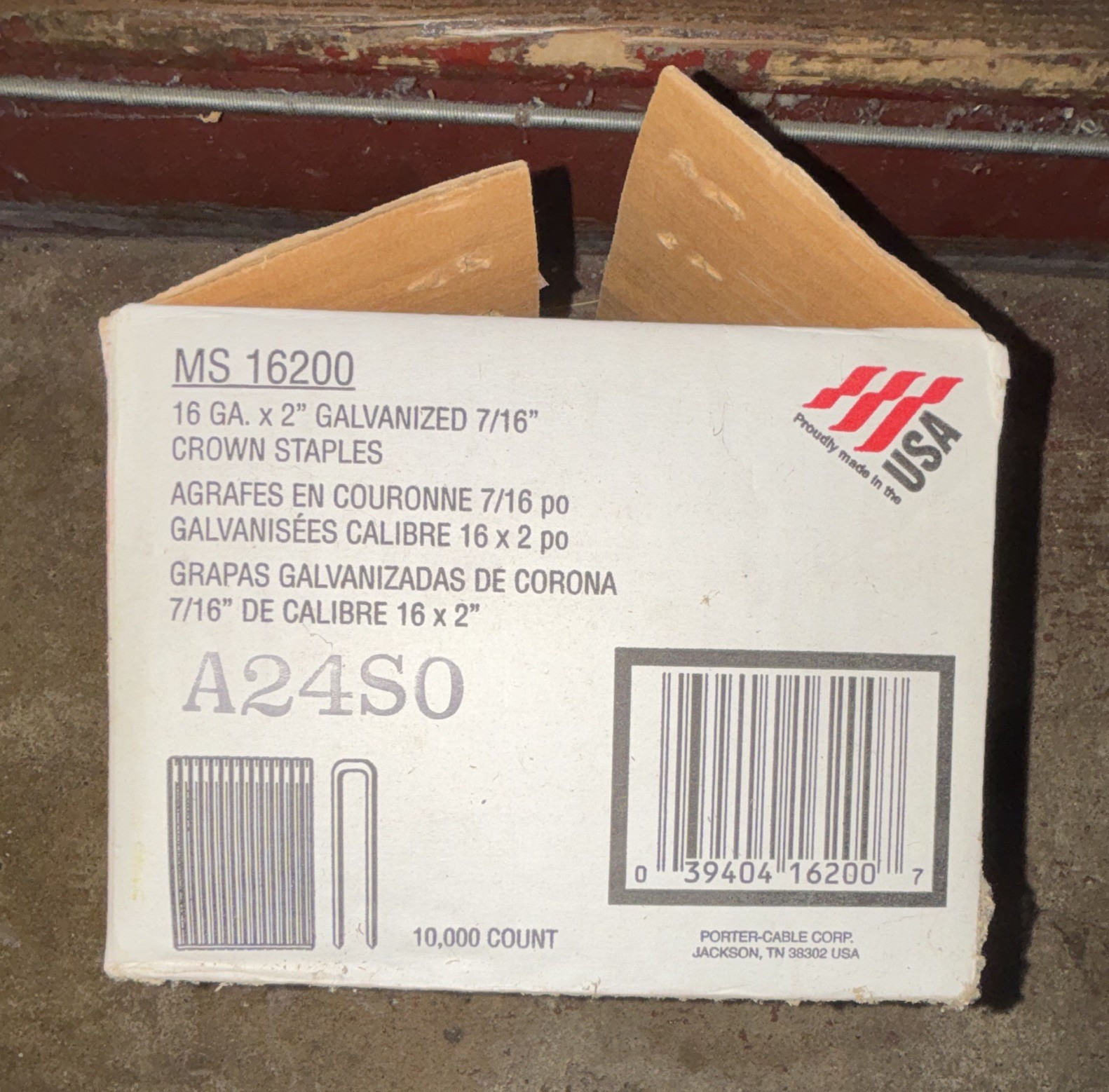 Porter-Cable 16 Ga 2in 7/16in Crown Galv Staples 7,500 MS16200