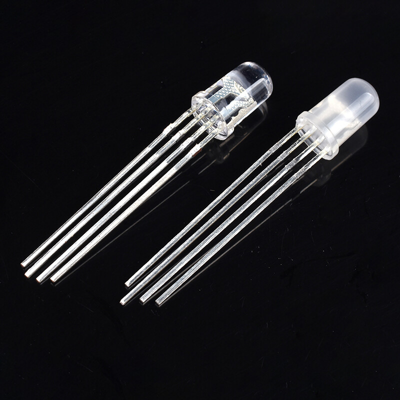 5mm Ultra Bright 4 Pin – Clear or Diffused Common Cathode / Anode LED Tri Colour
