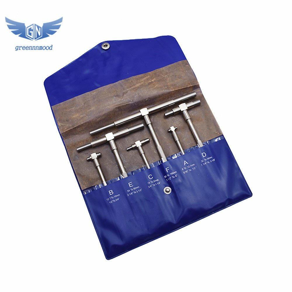 6 Pcs Telescoping Gage Set 5/16″ – 6″ Range Precision T-Bore Hole Gauges Set