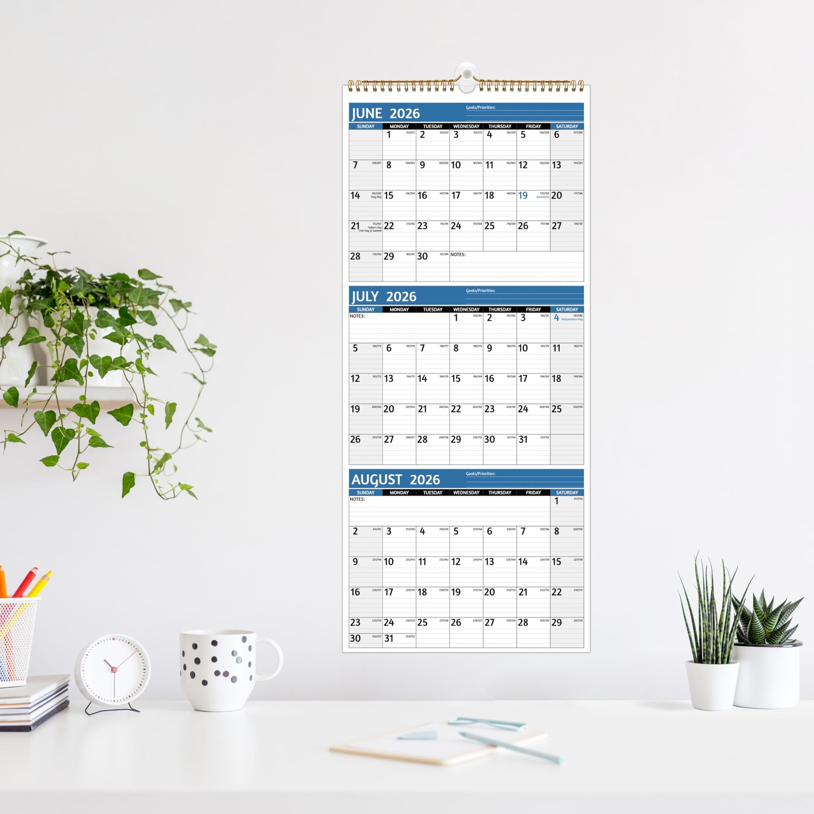 2026-2027 Wall Calendar – 3 Month Vertical, Apr 2026 -…