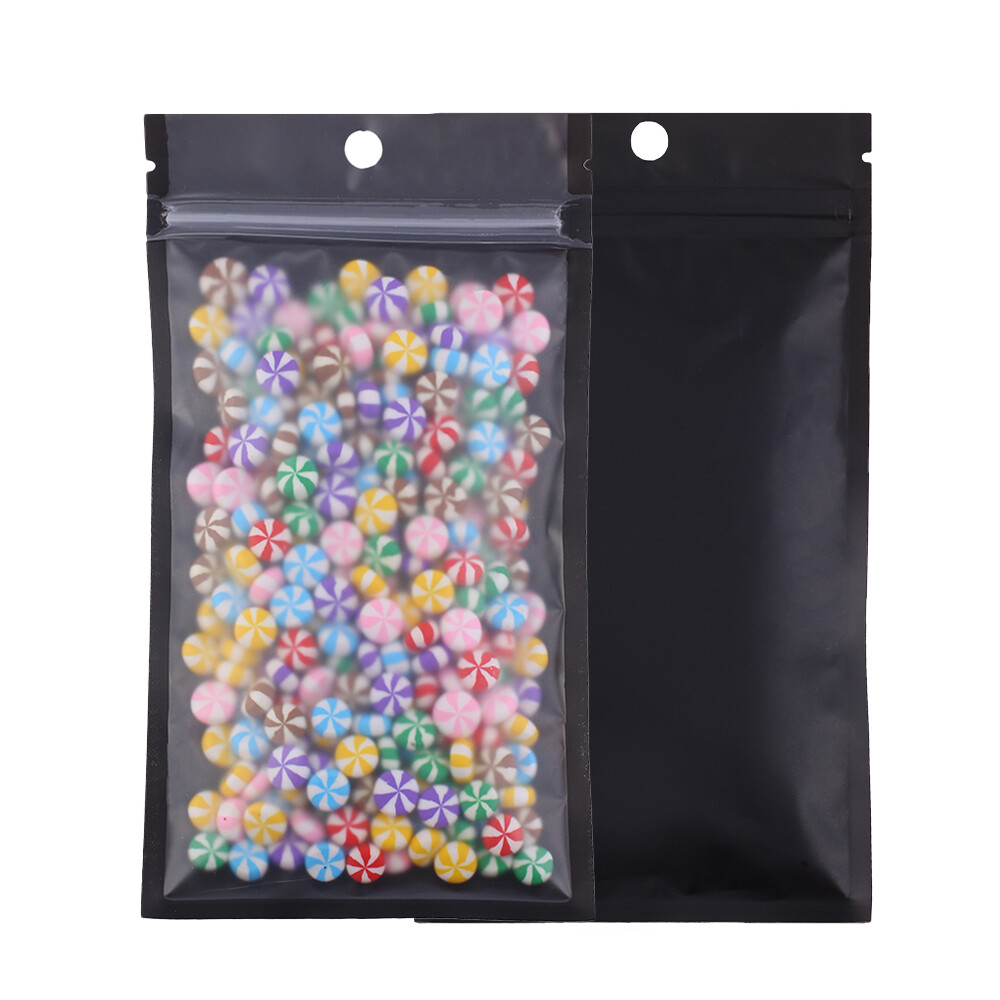 100pc Matte Clear & Black Zip Lock Bags w/ Hang hole 4x7in (Free 2-Day Shipping)