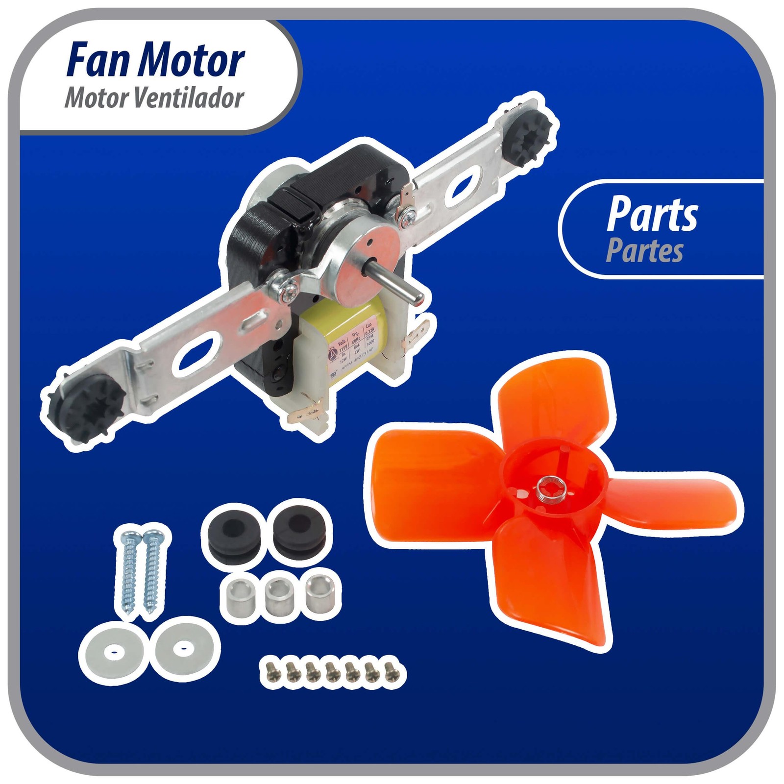 Appli Parts 482731 evaporator Fan Motor replacement kit 343 with Brackets 115V 1