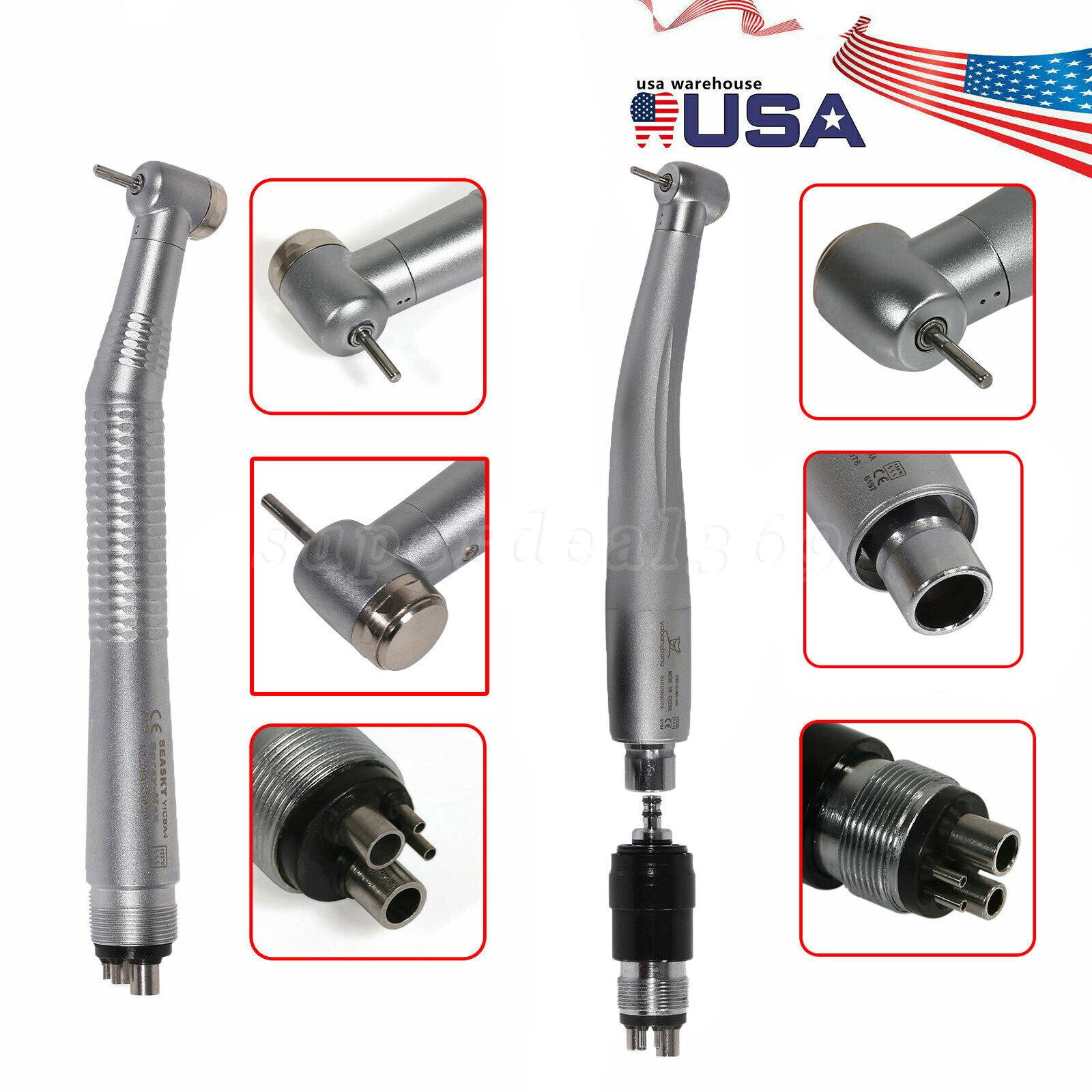 1-10 Pcs NSK Style Dental High Speed Handpiece Turbine 4Holes / Coupler YBNK4 sa