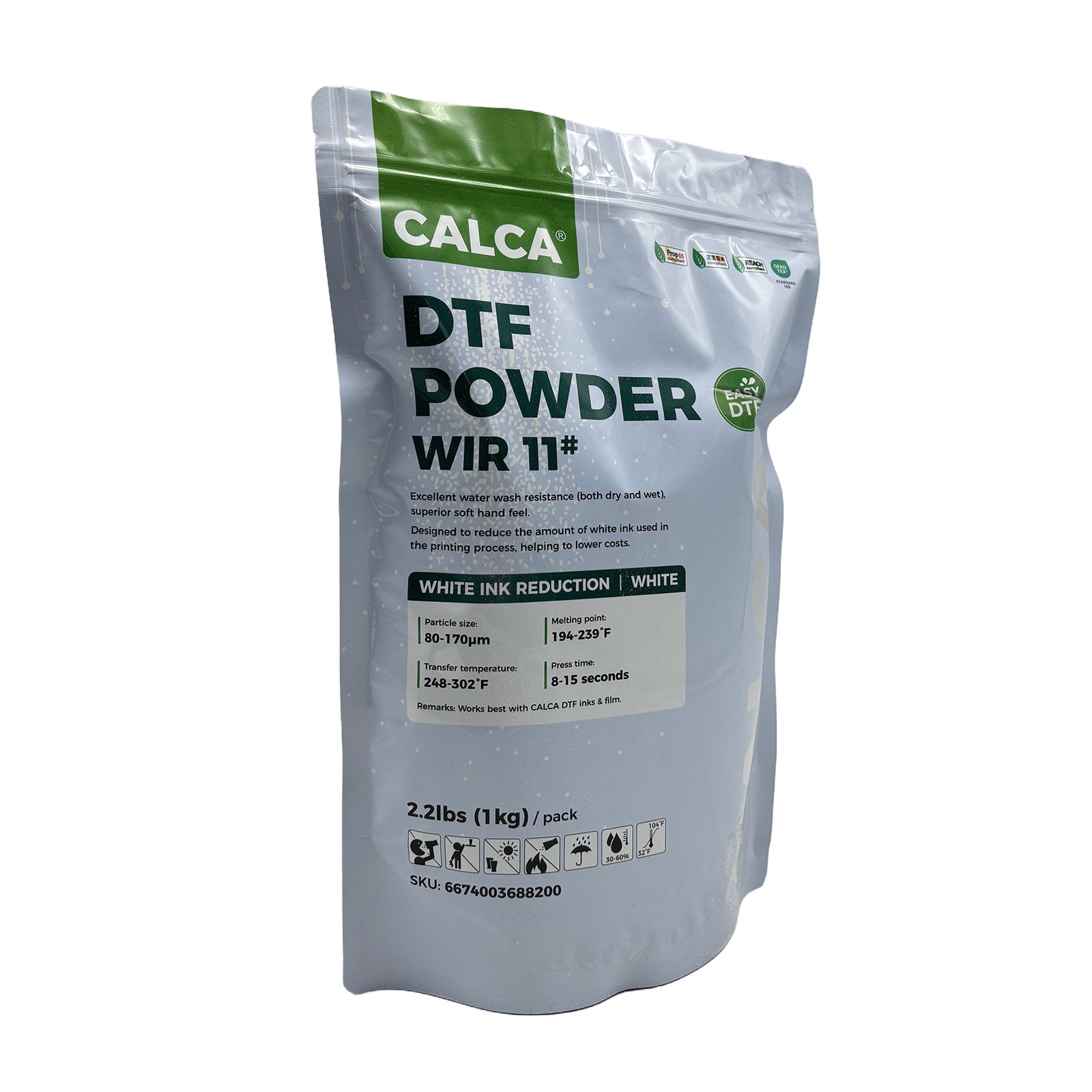 1kg White Ink Reduction Hot Melt Powder(2.2lbs Pack, 1kg, Fine, White)