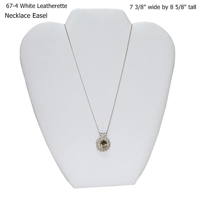 1 White Necklace Pendant Easel Back Jewelry Display Stand 7 3/8″W x 8 5/8″H