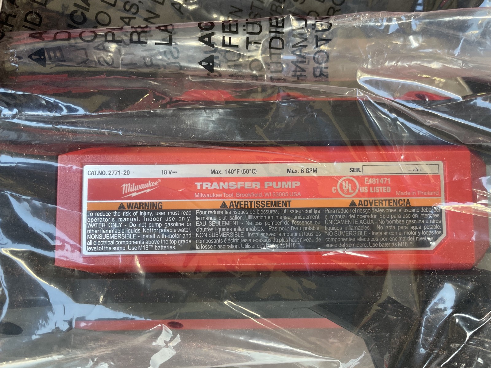 Milwaukee 2771-20 M18 Cordless Transfer Pump
