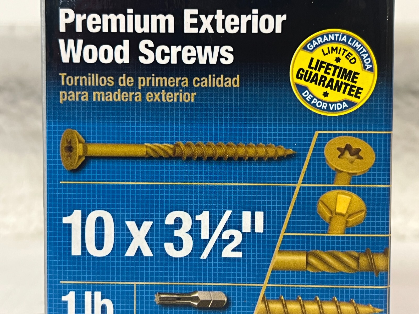 ONE POUND Hillman #10 x 3.5″ Premium Exterior Deck Screw 48603