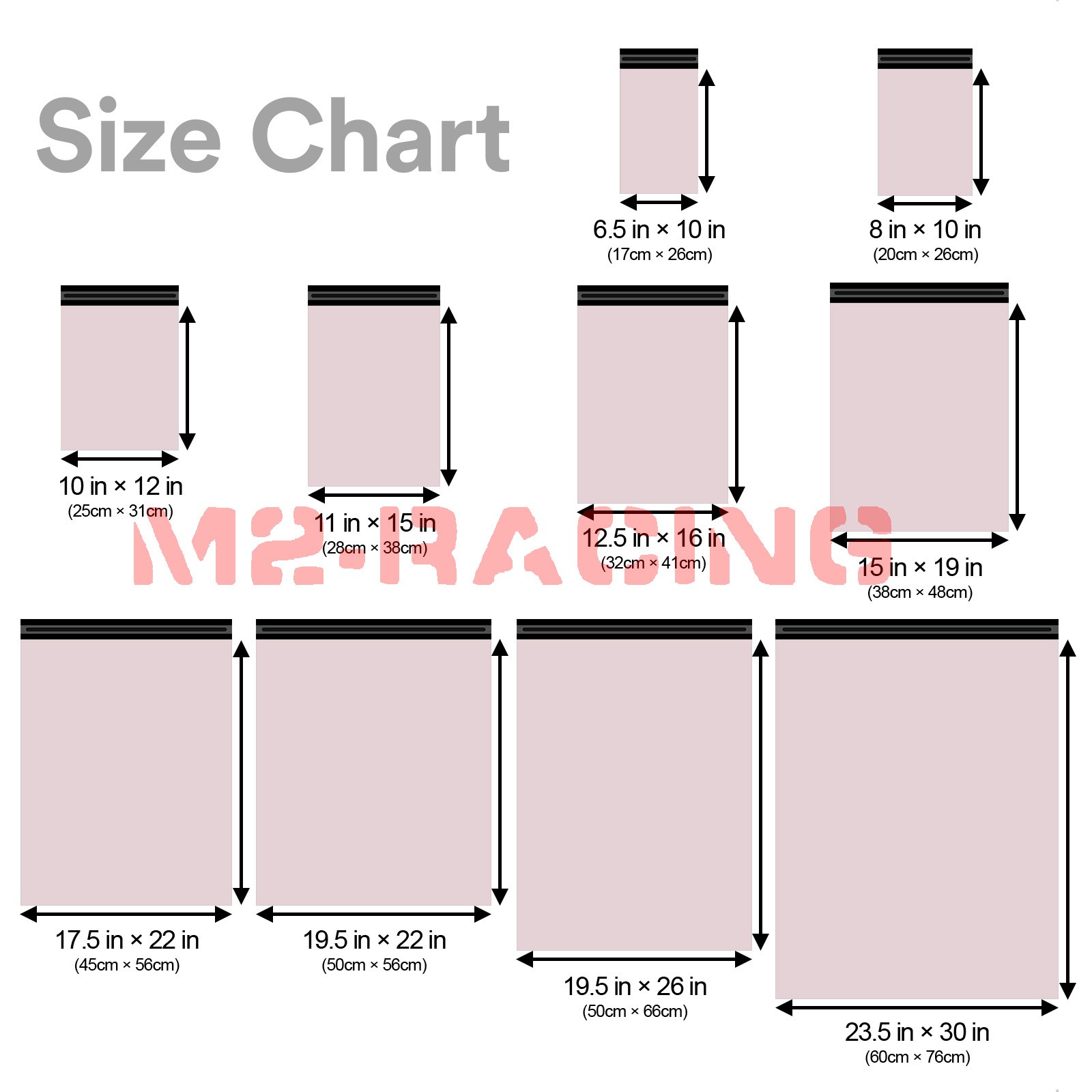 ANY SIZE Carnation Pink Poly Mailers Shipping Envelopes Plastic Bag Self Sealing