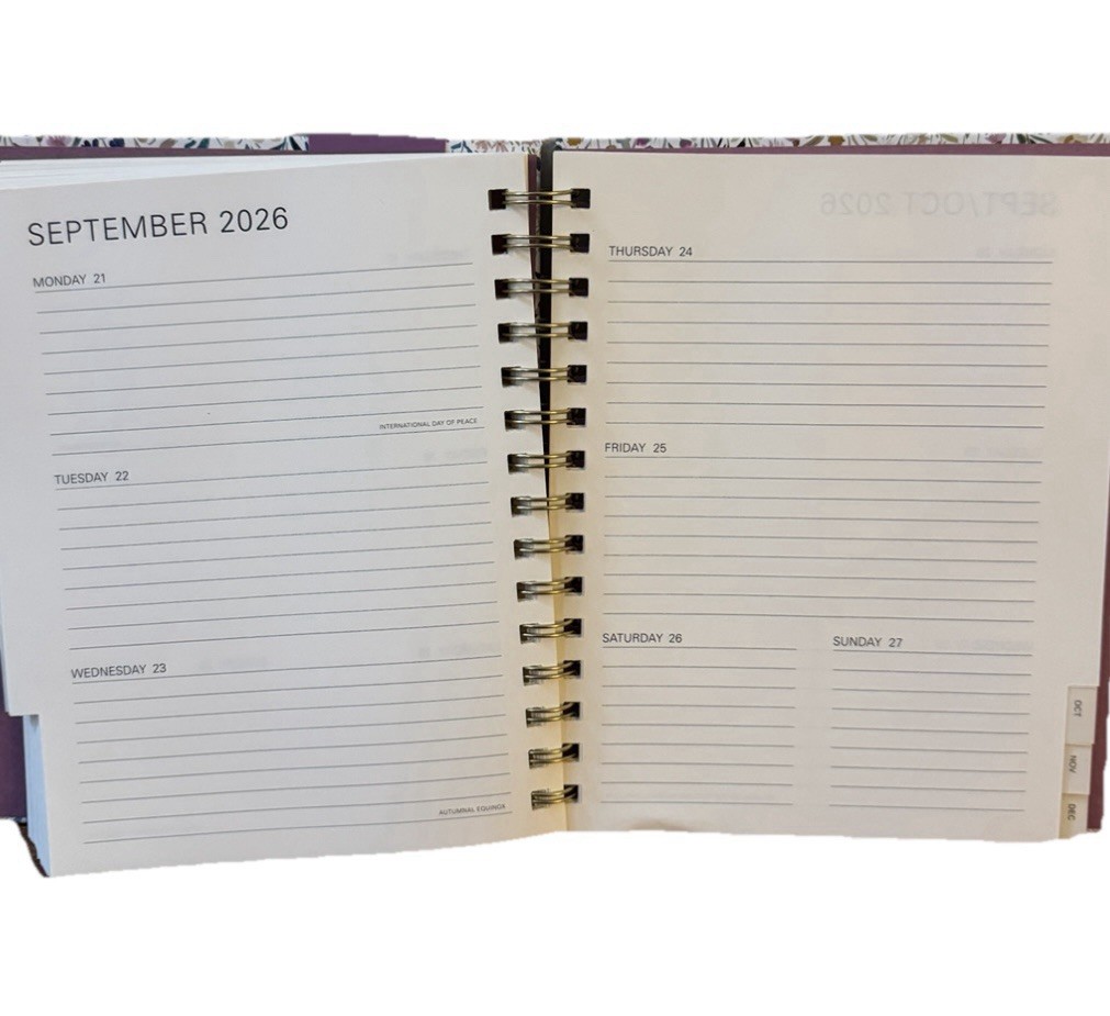 2026 Monthly Planner 17 mo. Planner Orange Circle Studio FLOWERS MARKET 8×7”