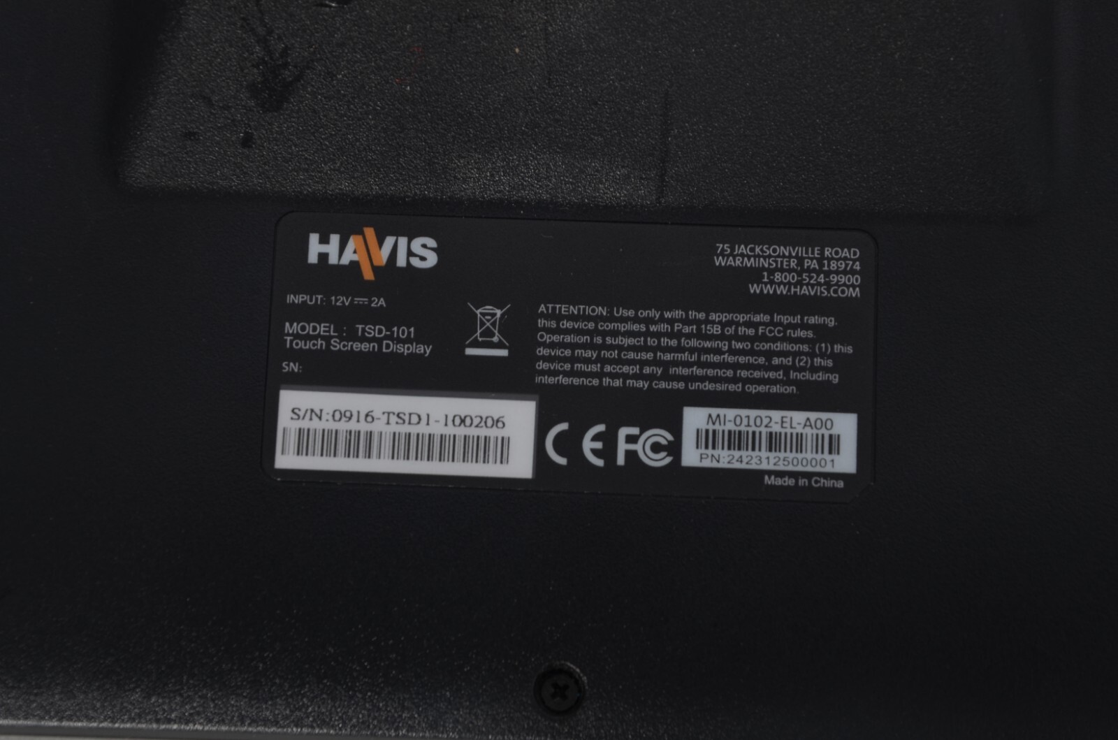 Havis 11.6″ LCD Touch Screen Display HDMI Monitor USB TSD-101 Car Police Fire
