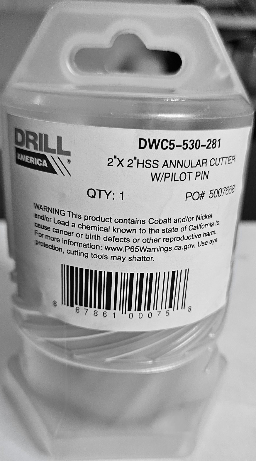 Drill America DWC5-530-281 2″×2″ HSS Annular Cutter w/ Pilot Pin