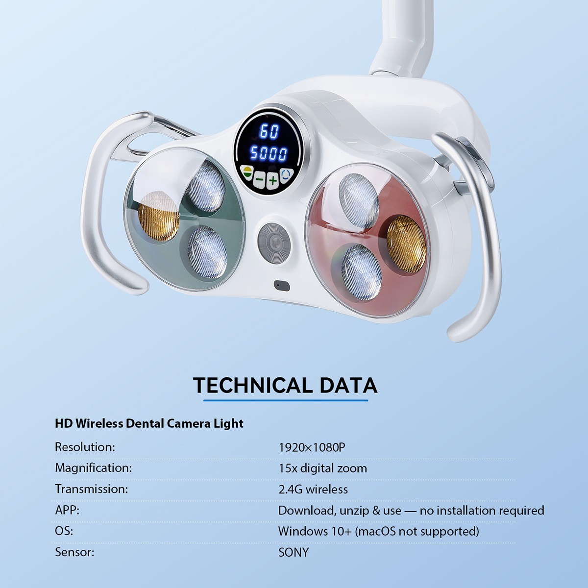 Dental Chair Unit Oral Camera Light 1920×1080P LED Expert Diagnosis SONY Sensor