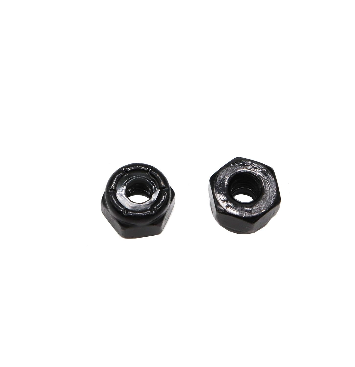 binifiMux 100Pcs M2 x 0.4mm Black Nylock Nuts Hex Nylon Insert Self