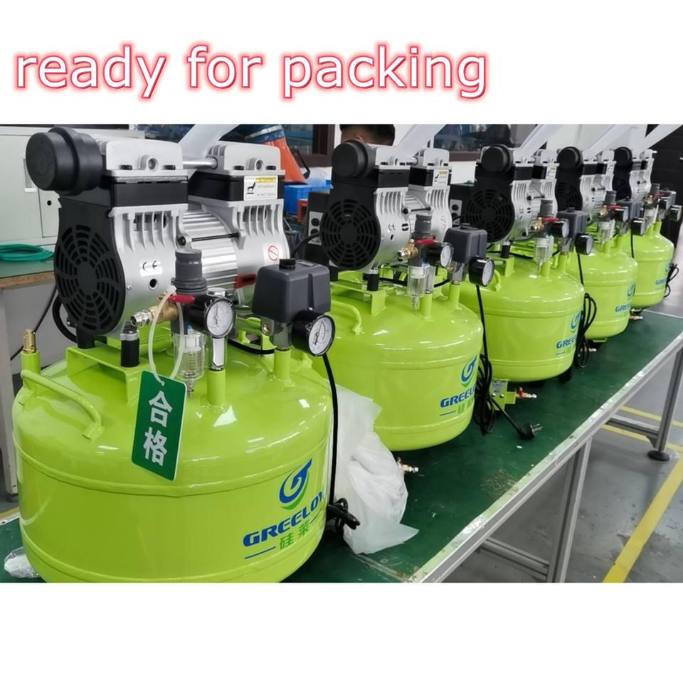 800W Greeloy GA-81 Dental Lab Silent Oil Free Air Compressor 40L Air Tank 110V