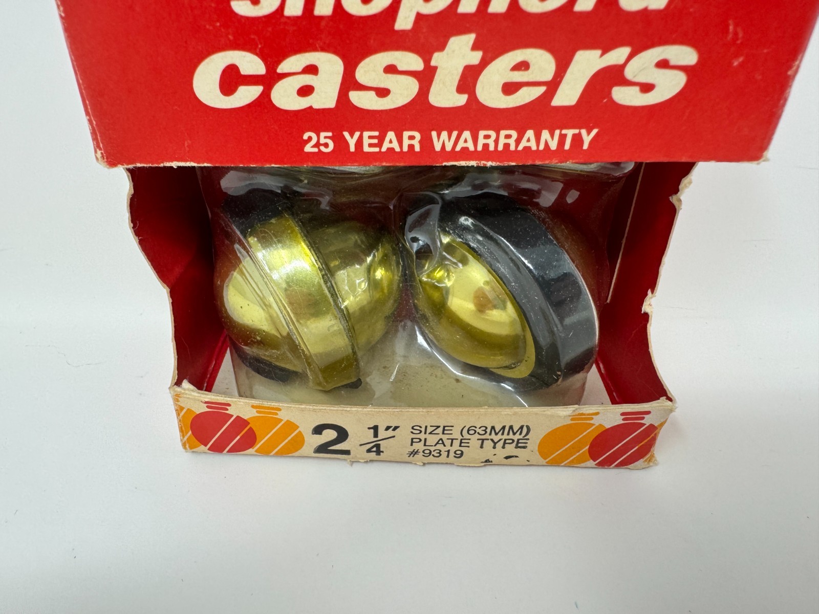 Shepherd 2 1/4 Casters Pair Stem 9319 63MM Plate Type Hard Floor Wheel