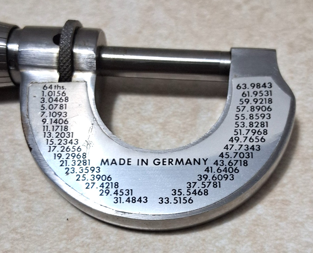 Outside Micrometer – Herter’s – 0-1″ – 1/1000 – Vintage – Made in Germany