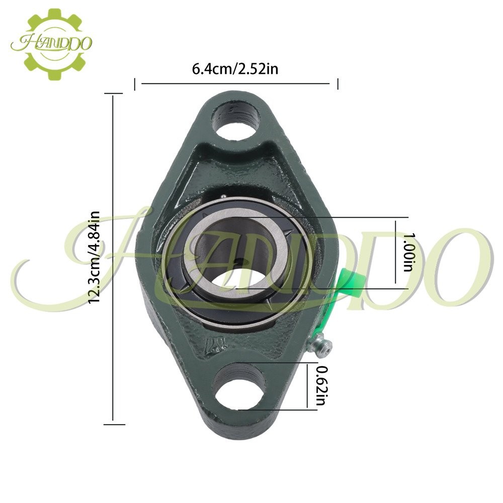 10Pcs UCFL205-16 Pillow Block Flange Bearing 1″ Bore Size 2 Bolt Solid Base