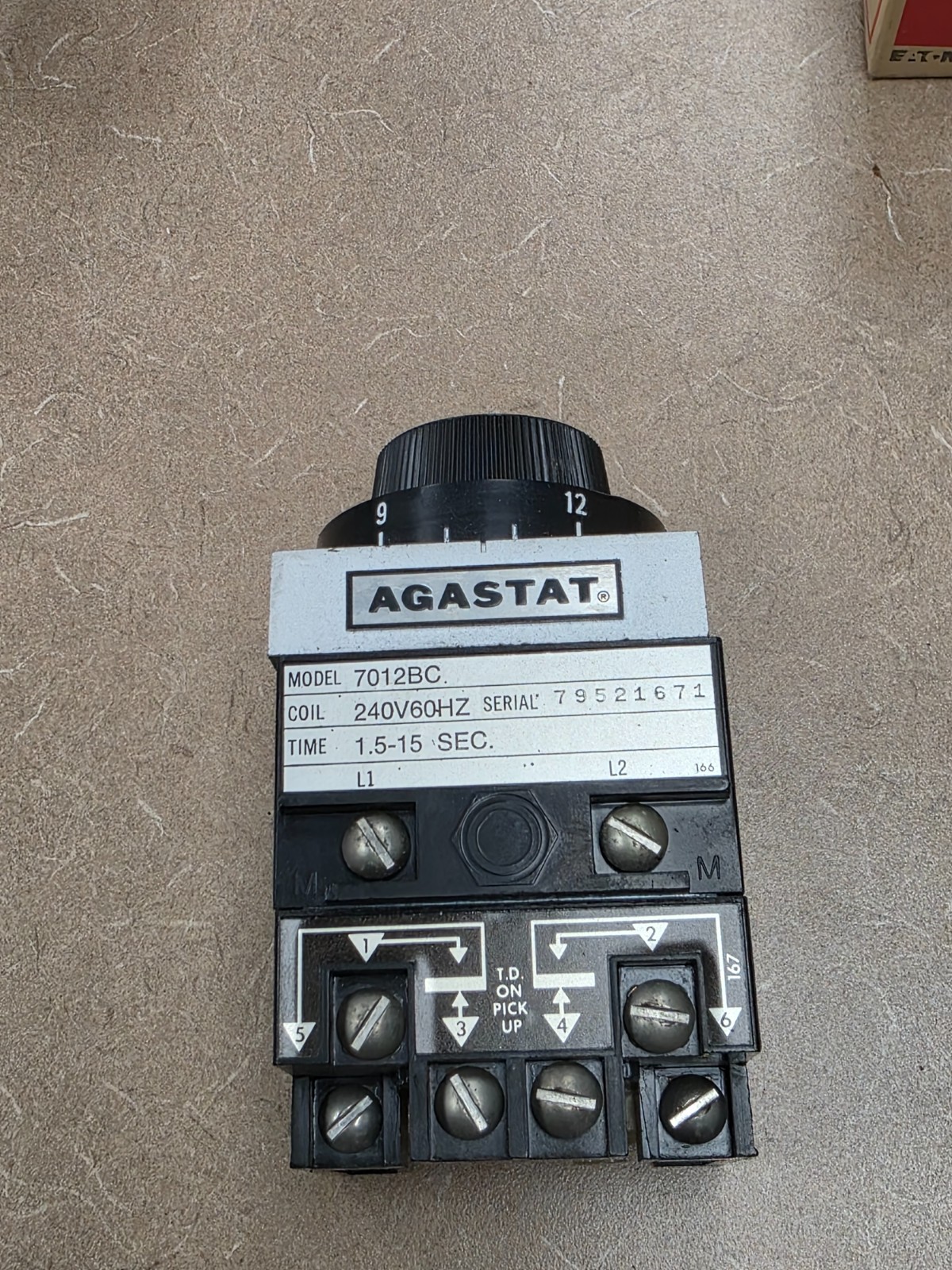 Agastat 7012BC Time Delay Relay 7000 Series 2PDT 240V 60Hz 1.5-15 Second Range