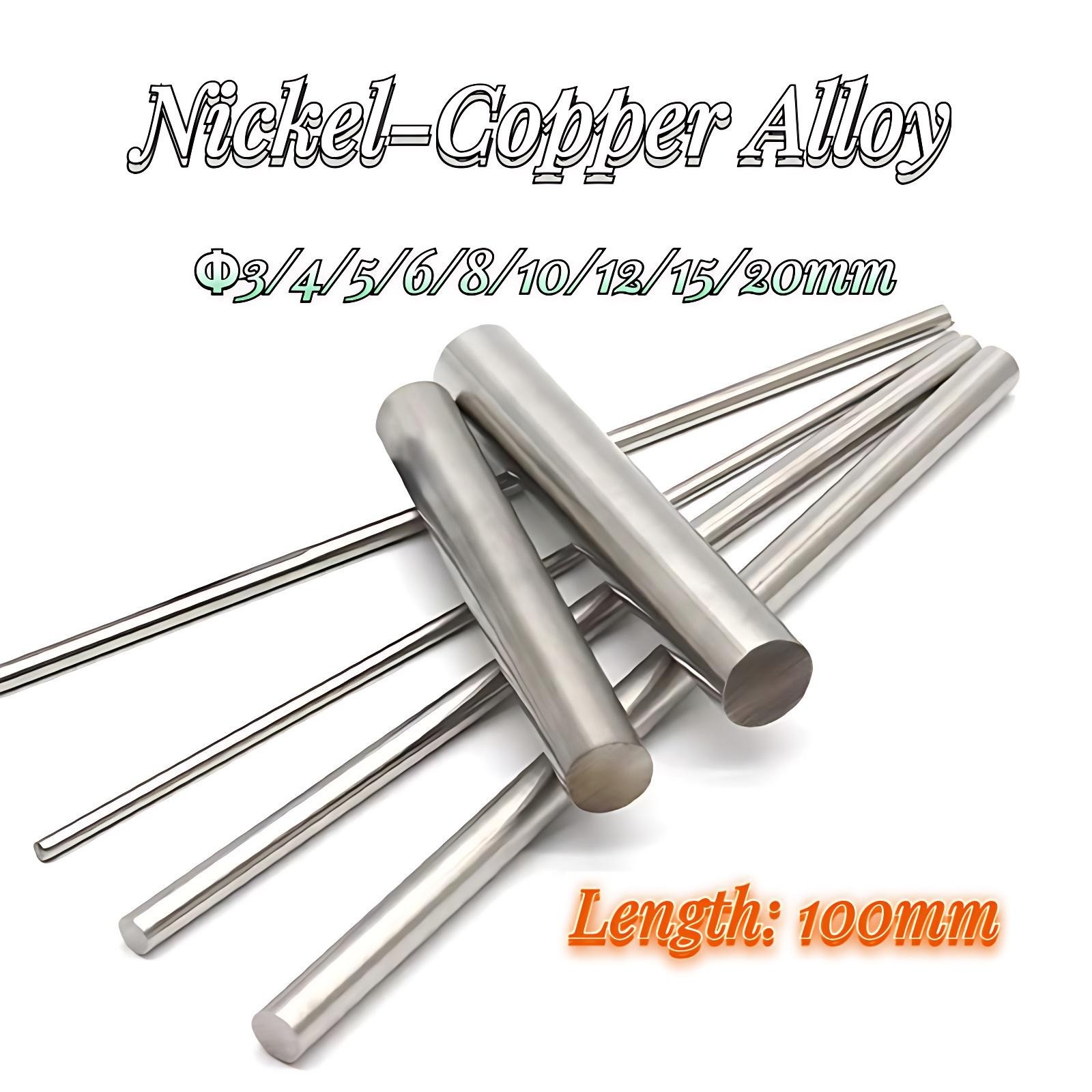 Nickel Silver Round Rod Ø3-20mm CuNiZn Alloy Solid Bar Custom Cut Alloy L:100mm