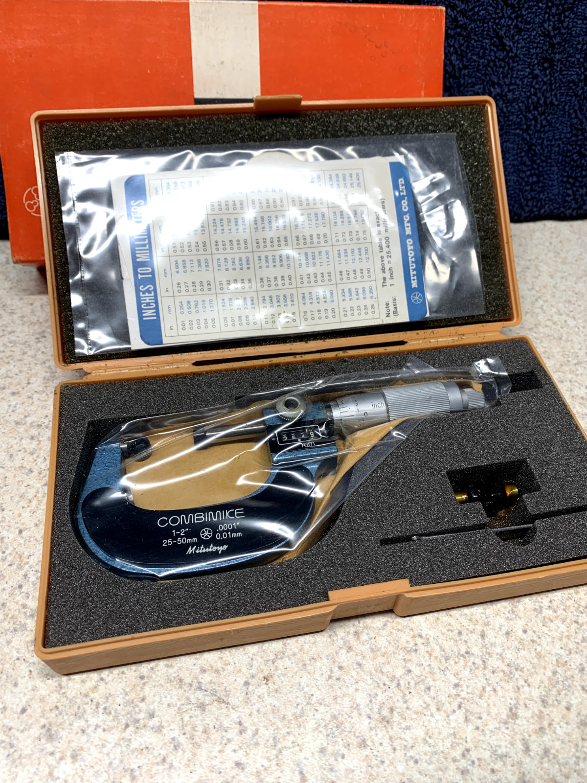 Machinist Tool Mitutoyo 1-2″ Digit Counter COMBIMIKE Micrometer (NOS) 159-212
