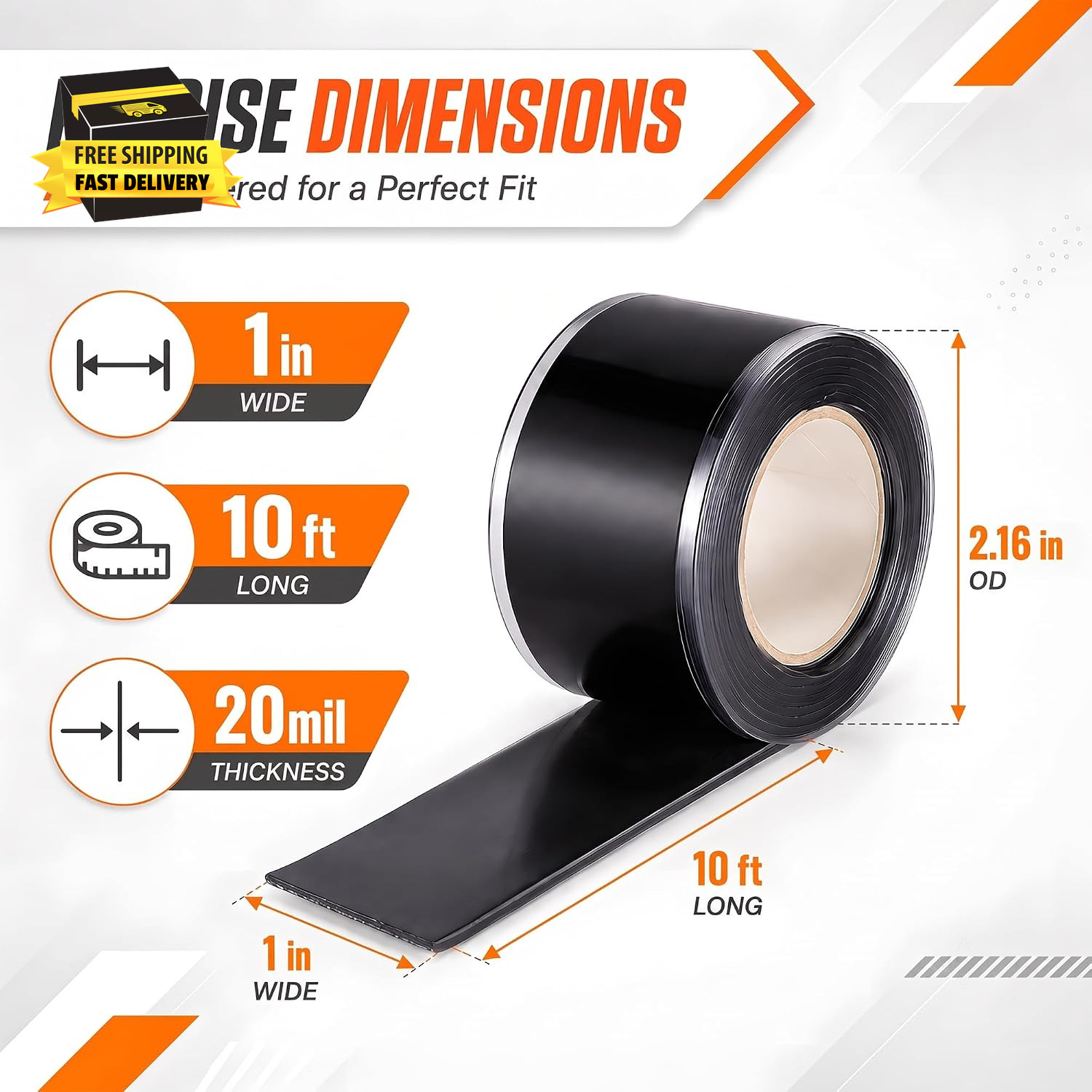 Self Fusing Silicone Tape 2 Rolls Flex Seal Tape 1 Inch X 10 Feet | Waterproof H