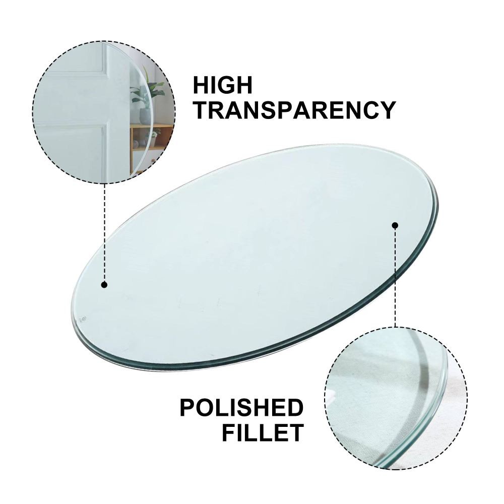 27.95 Inch Round Tempered Clear Glass Table Top Replacement Plate