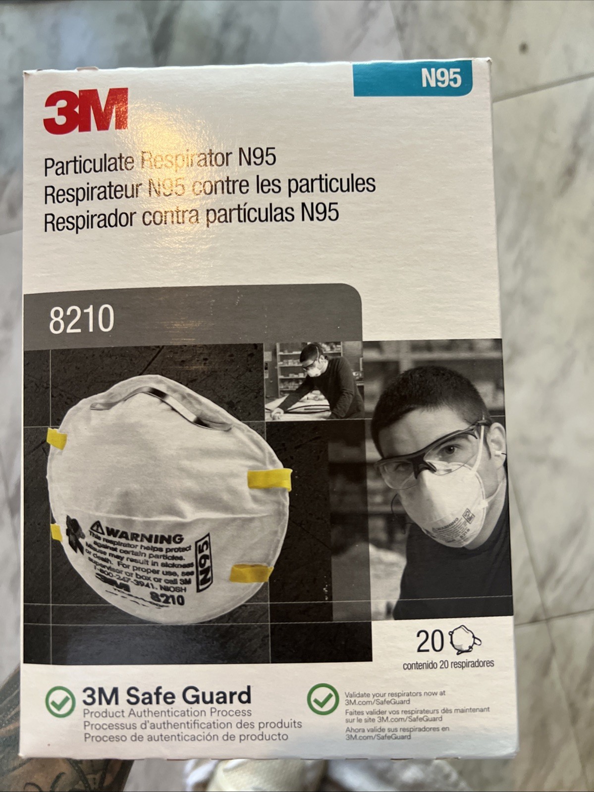 3M 8210 N95 Mask Box of 20 Protective Particulate Respirator